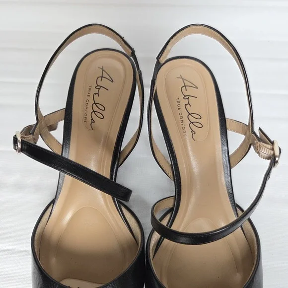 Abella True Comfort Pumps Women's 9.5M Black Cushioned Dress Shoe 2" Heel - Picture 3 of 9